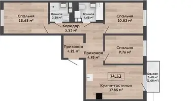 Wohnung 4 zimmer in Kalodziscanski siel ski Saviet, Weißrussland