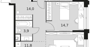 Wohnung 3 zimmer in Nordwestlicher Verwaltungsbezirk, Russland