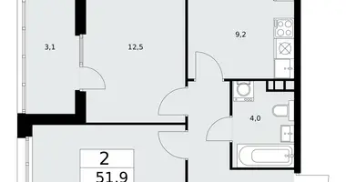 Apartamento 2 habitaciones en poselenie Desenovskoe, Rusia