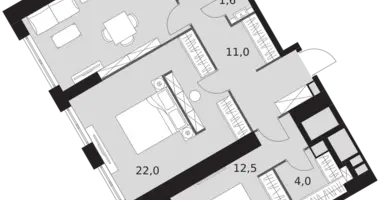 Mieszkanie 3 pokoi w Konkovo District, Rosja