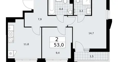 2 room apartment in Troitsk, Russia
