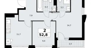 2 room apartment in Troitsk, Russia