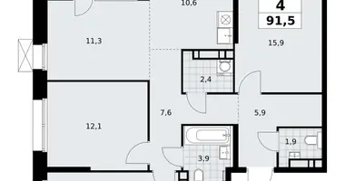 Apartamento 4 habitaciones en poselenie Sosenskoe, Rusia