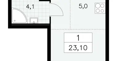 Wohnung 1 Zimmer in Südwestlicher Verwaltungsbezirk, Russland