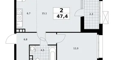 Appartement 2 chambres dans poselenie Sosenskoe, Fédération de Russie