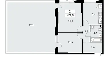 Wohnung 2 Zimmer in poselenie Sosenskoe, Russland