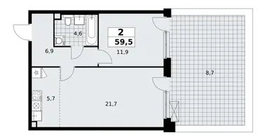 Appartement 2 chambres dans poselenie Sosenskoe, Fédération de Russie