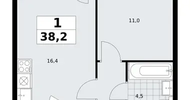 1 room apartment in Troitsk, Russia