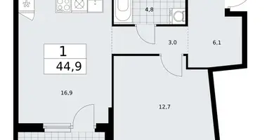 Apartamento 1 habitación en Troitsk, Rusia