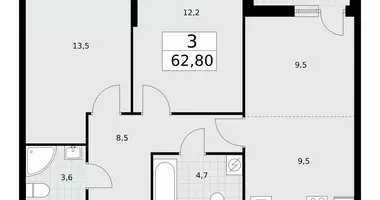 Квартира 3 комнаты в Postnikovo, Россия
