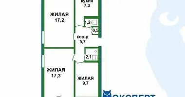 Apartamento 3 habitaciones en Minsk, Bielorrusia