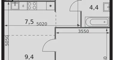 Wohnung 1 zimmer in Nordwestlicher Verwaltungsbezirk, Russland