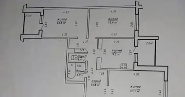 Apartamento 3 habitaciones en Brest, Bielorrusia