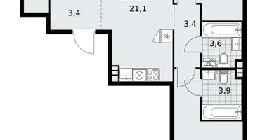 Wohnung 3 zimmer in poselenie Sosenskoe, Russland