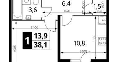 Mieszkanie 1 pokój w Nekrasovka District, Rosja