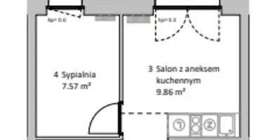 Apartamento 2 habitaciones en Varsovia, Polonia