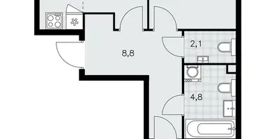 Apartamento 3 habitaciones en poselenie Sosenskoe, Rusia