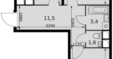 Apartamento 2 habitaciones en Razvilka, Rusia