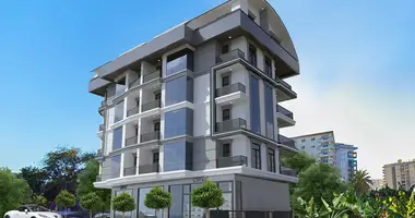 1 room apartment with balcony, with air conditioning, with sea view in Mahmutlar, Turkey
