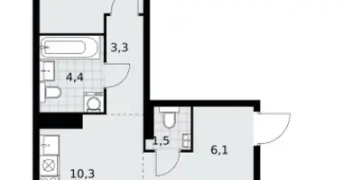 Apartamento 3 habitaciones en poselenie Sosenskoe, Rusia