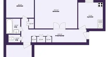 Квартира 3 комнаты в Минск, Беларусь