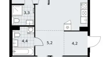 Apartamento 3 habitaciones en Kommunarka, Rusia