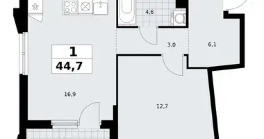 1 room apartment in Troitsk, Russia