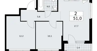 Appartement 2 chambres dans Troïtsk, Russie