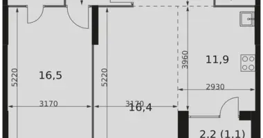 Apartamento 2 habitaciones en North-Western Administrative Okrug, Rusia