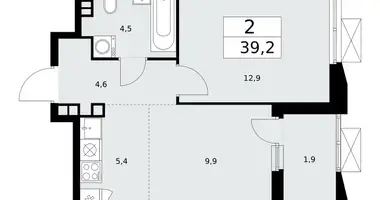 Apartamento 2 habitaciones en poselenie Sosenskoe, Rusia