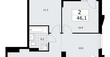 2 room apartment in Troitsk, Russia
