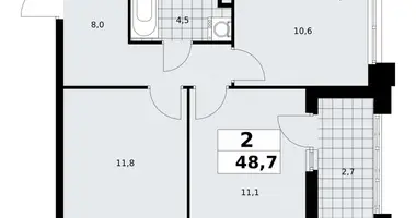 Apartamento 2 habitaciones en poselenie Sosenskoe, Rusia