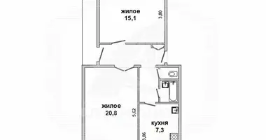 Apartamento 2 habitaciones en Lieninski, Bielorrusia