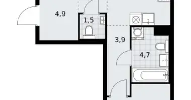 Apartamento 2 habitaciones en Troitsk, Rusia