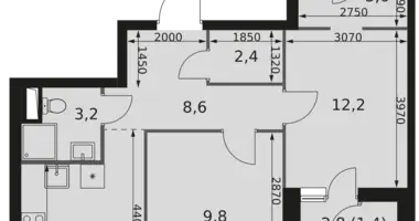 Appartement 2 chambres dans Moscou, Russie