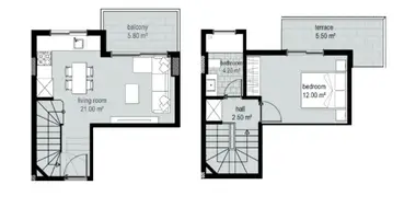 Wohnung 2 zimmer in Alanya, Türkei