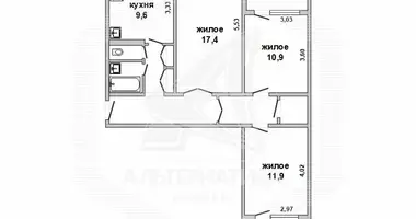 Apartamento 3 habitaciones en Brest, Bielorrusia