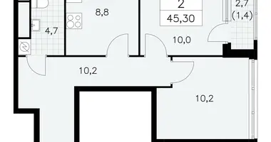 Apartamento 2 habitaciones en South-Western Administrative Okrug, Rusia