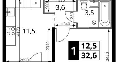 Apartamento 1 habitación en Leninsky District, Rusia