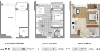 1 room apartment in Minsk, Belarus