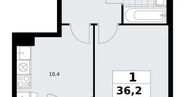 Mieszkanie 1 pokój w Troick, Rosja