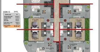 Apartamento 2 habitaciones en Kestel, Turquía