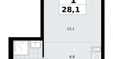Apartamento 1 habitación en Troitsk, Rusia