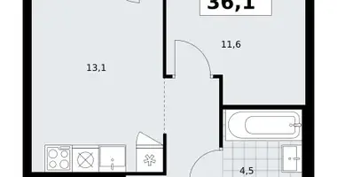 1 room apartment in Troitsk, Russia