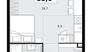 1 room apartment in Kommunarka, Russia
