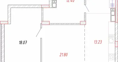 Appartement 2 chambres dans Sack, Biélorussie