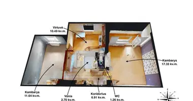 Apartamento 2 habitaciones en Silute, Lituania