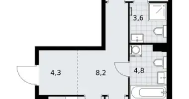 2 room apartment in Kommunarka, Russia