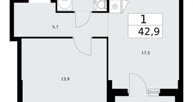 Apartamento 1 habitación en Troitsk, Rusia