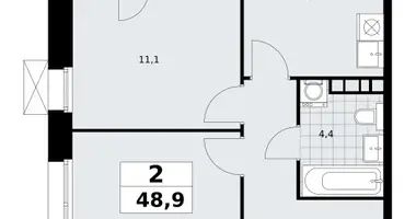 Wohnung 2 zimmer in poselenie Sosenskoe, Russland